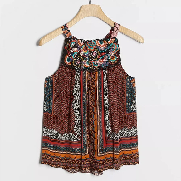 NWT Anthropologie Bhanuni by Jyoti Fiona Embroidered Tank Size XS - Picture 1 of 15